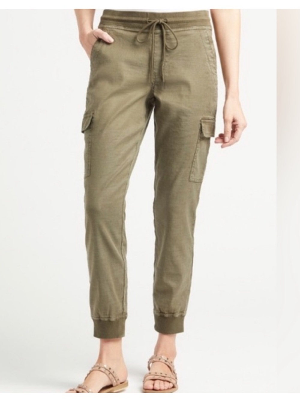 Level 99 Erin Utility Olive Green Cargo Jogger Pants XS